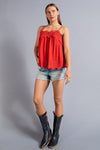 Crinkled Challis Cami Top