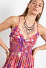 XMAS JULY Floral Printed Rayon Gauze Maxi Dress
