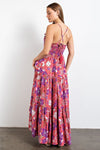 XMAS JULY Floral Printed Rayon Gauze Maxi Dress