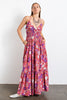 XMAS JULY Floral Printed Rayon Gauze Maxi Dress