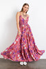XMAS JULY Floral Printed Rayon Gauze Maxi Dress