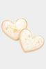 Gold Foil Detailed Heart Stud Earrings - 4 Colors