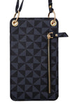 Triangle Checkered Card Holder with Shoulder Strap
