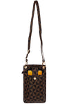 Triangle Checkered Card Holder with Shoulder Strap