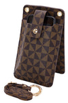 Triangle Checkered Card Holder with Shoulder Strap