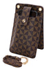 Triangle Checkered Card Holder with Shoulder Strap
