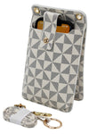 Triangle Checkered Card Holder with Shoulder Strap