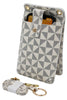 Triangle Checkered Card Holder with Shoulder Strap
