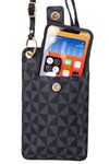 Triangle Checkered Card Holder with Shoulder Strap