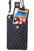 Triangle Checkered Card Holder with Shoulder Strap