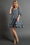 Floral Printed Wool Dobby Dress