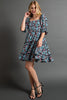 Floral Printed Wool Dobby Dress