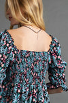 Floral Printed Wool Dobby Dress