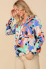 SALE Retro Print Satin Top Blouse