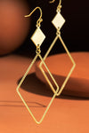 Diamond Cut Metal Diamond Shape Earrings