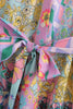 Multi Print Long Sleeve V-neck Ruffle Dress