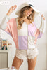 Triblend color Block Contrast Stitching Stripe