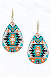 Aztec Pattern, Acrylic Teardrop Earrings
