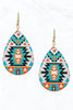 Aztec Pattern, Acrylic Teardrop Earrings