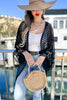Floral Crochet Wide Sleeve Knitted Kimono Cardigan - 2 Colors