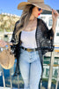 Floral Crochet Wide Sleeve Knitted Kimono Cardigan - 2 Colors
