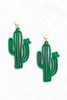 Cut-Out Cactus Post Dangle Earrings