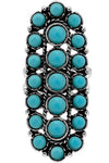 WESTERN CONCHO OVAL BAR GEMSTONE CUFF RING