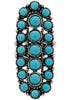 WESTERN CONCHO OVAL BAR GEMSTONE CUFF RING