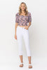 Judy Blue Mid Rise White Capri