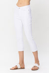 Judy Blue Mid Rise White Capri