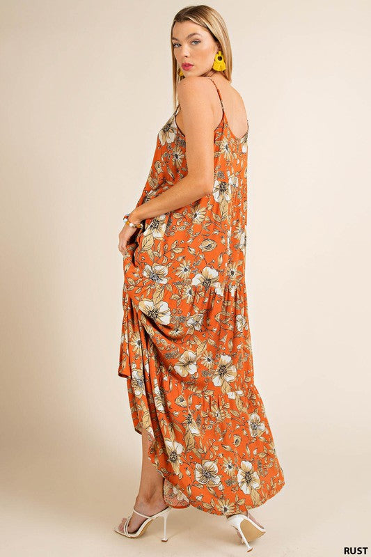 Maxi Tiered Dress with Front Ties