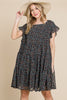 XMAS July -Floral Chiffon Printed Tiered Dress