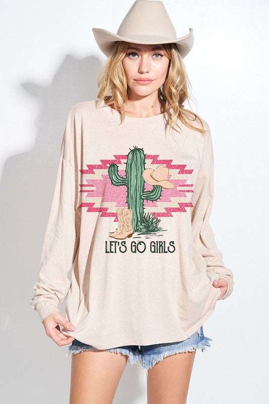 Cactus Aztec tri-blend oversized top