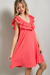 Ruffle and Cross Back Detail Tunic Dress