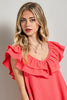 Ruffle and Cross Back Detail Tunic Dress