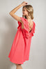 Ruffle and Cross Back Detail Tunic Dress