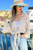 Floral Crochet Knit Bell Sleeve Cardigan Cover Up - 2 Colors