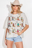 Cow girl boots short sleeve top