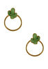 NEW Druzy Cactus Round Metal Earring