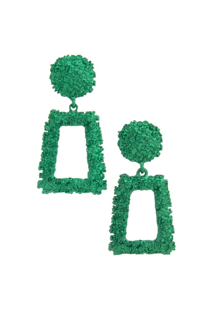 Metal Geometric Dangle Rectangle Statement Earrings