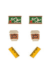 NEW Metal Back To School Coffee Ruler Earring Set
