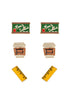 NEW Metal Back To School Coffee Ruler Earring Set
