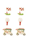 Fashion Golf Stud Earring 3 Pair Set