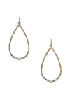 Metal Rhinestone Teardrop Dangle Earring - 2 Colors