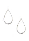 Metal Rhinestone Teardrop Dangle Earring - 2 Colors