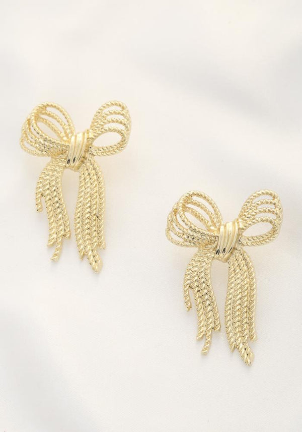 Wire Bow Post Earring