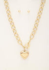 Gold Heart Necklace & Stud earrings