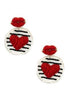 Bead Heart and lips Post Earring -2 Colors