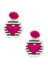 Bead Heart and lips Post Earring -2 Colors