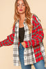 Plaid Color Block TwoFer Button Down Shirt